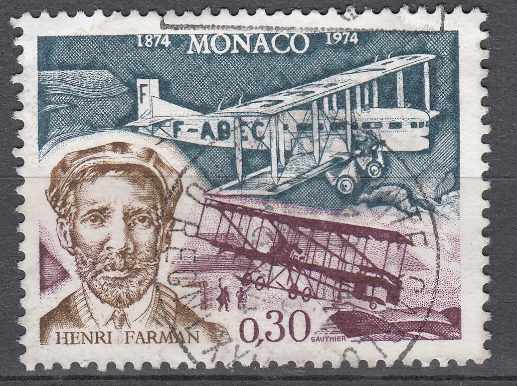 TIMBRE MONACO OBL N 959 HENRI FARMAN 123336024888