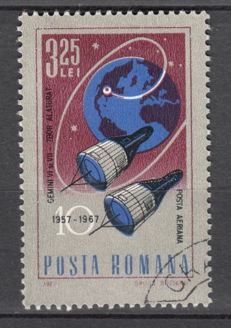 TIMBRE ROUMANIE OBL PA N 212 CONQUETES SPATIALE GEMINI VI ET VII 124020642108