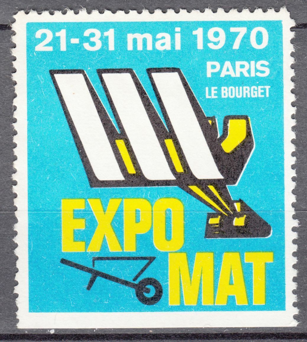 TIMBRE VIGNETTE ERINNOPHILIE 1970 EXPO MAT PARIS LE BOURGET 402028880768