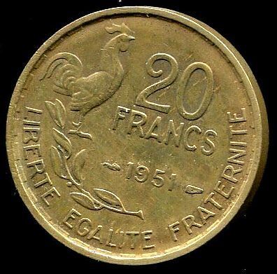 20 FRANCS GUIRAUD 1951 120802431019