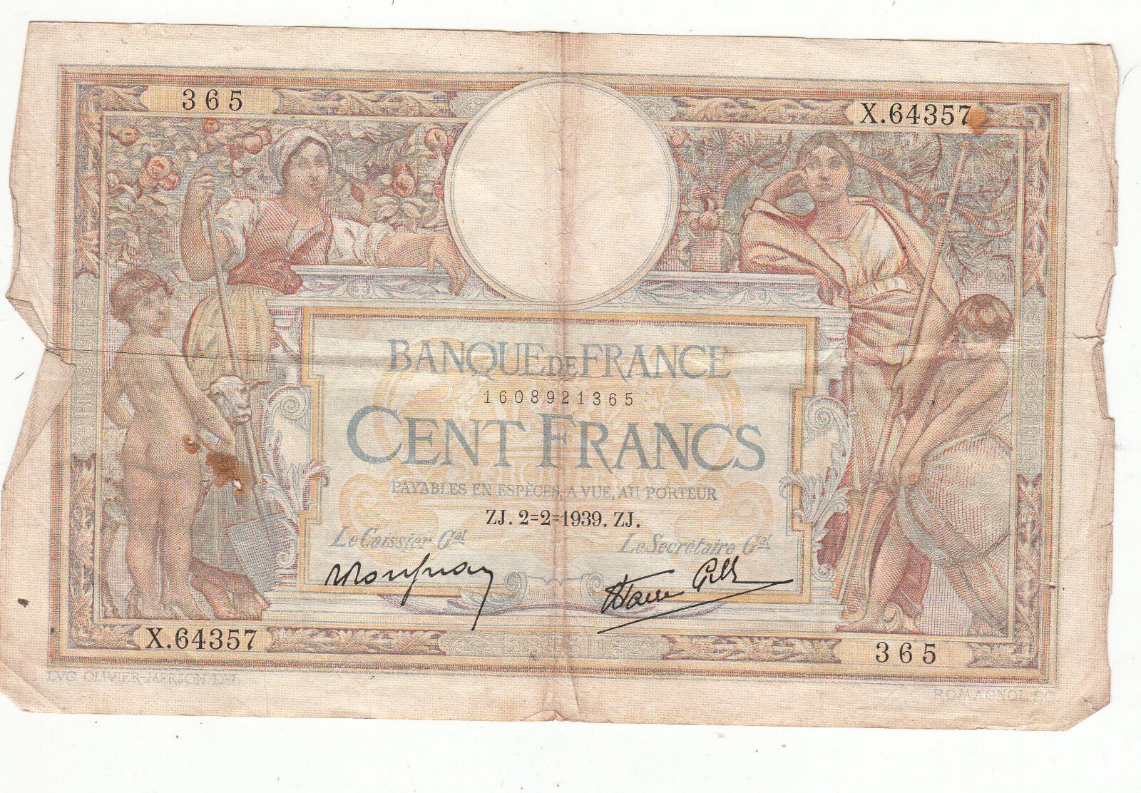 BILLET FRANCE 100 FRANCS MERSON 2 2 1939 x64357 122385390759