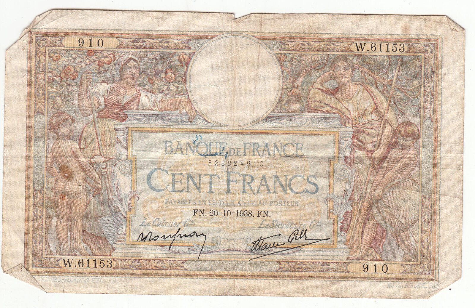 BILLET FRANCE 100 FRANCS MERSON 20 10 1938 FN 122386841679