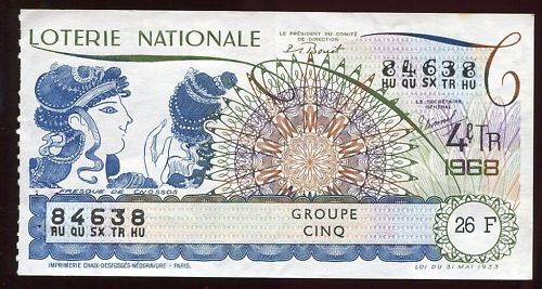 BILLET LOTERIE FRESQUE DE CNOSSOS 120681971059