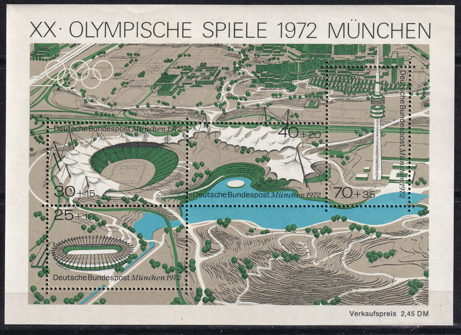 BLOC TIMBRE ALLEMAGNE FEDERALE NEUF N 7 20 JO SPIELE 1972 MUNCHEN 125105151869