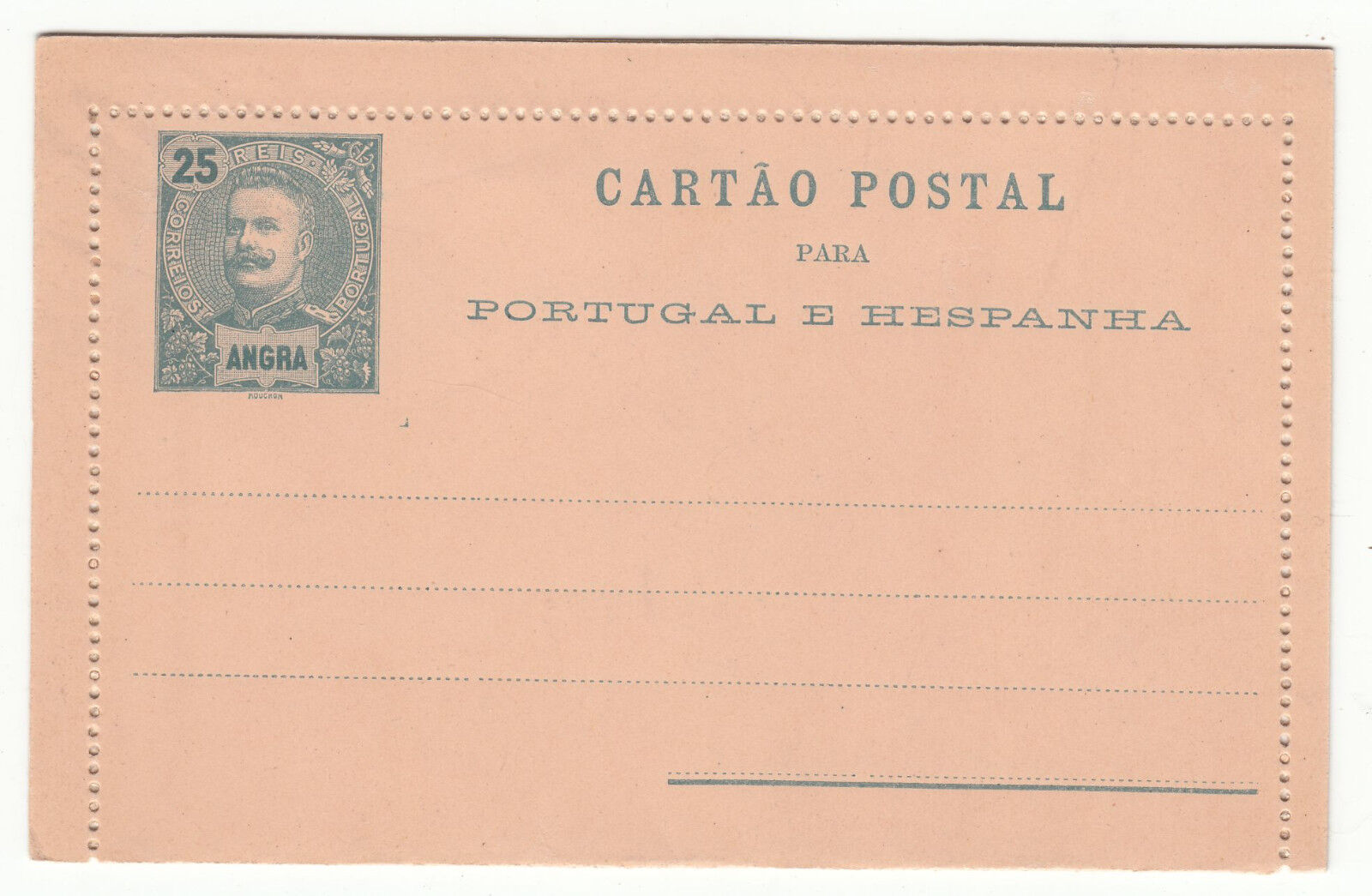 CARTE ENTIER POSTALE NEUF PORTUGAL COLONIE ANGRA 401454671199