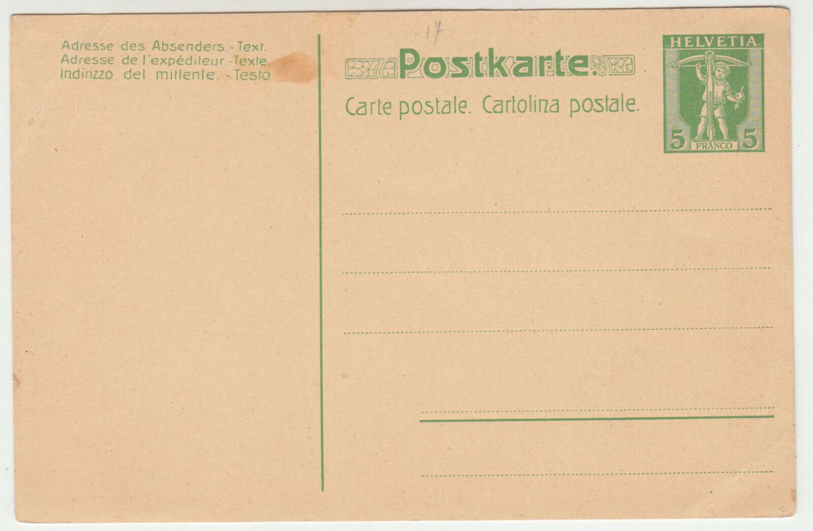 CARTE ENTIER POSTALE SUISSE 1900 124710084829