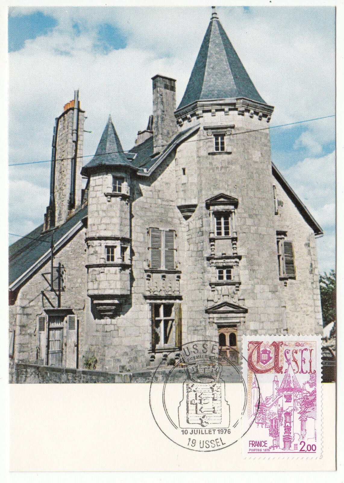 CARTE MAXIMUM FDC 1976 TIMBRE N 1872 USSEL L HOTEL DE VENTADOUR 401424300729