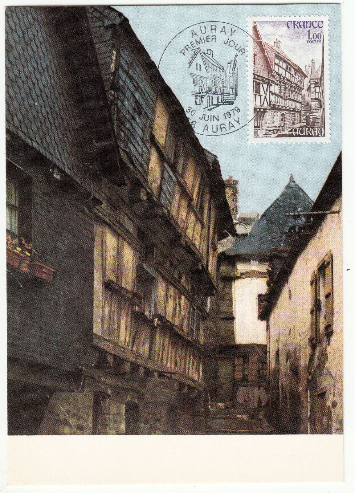 CARTE MAXIMUM FDC 1979 TIMBRE N 2041 AURAY VIEILLES MAISONS 401446251559