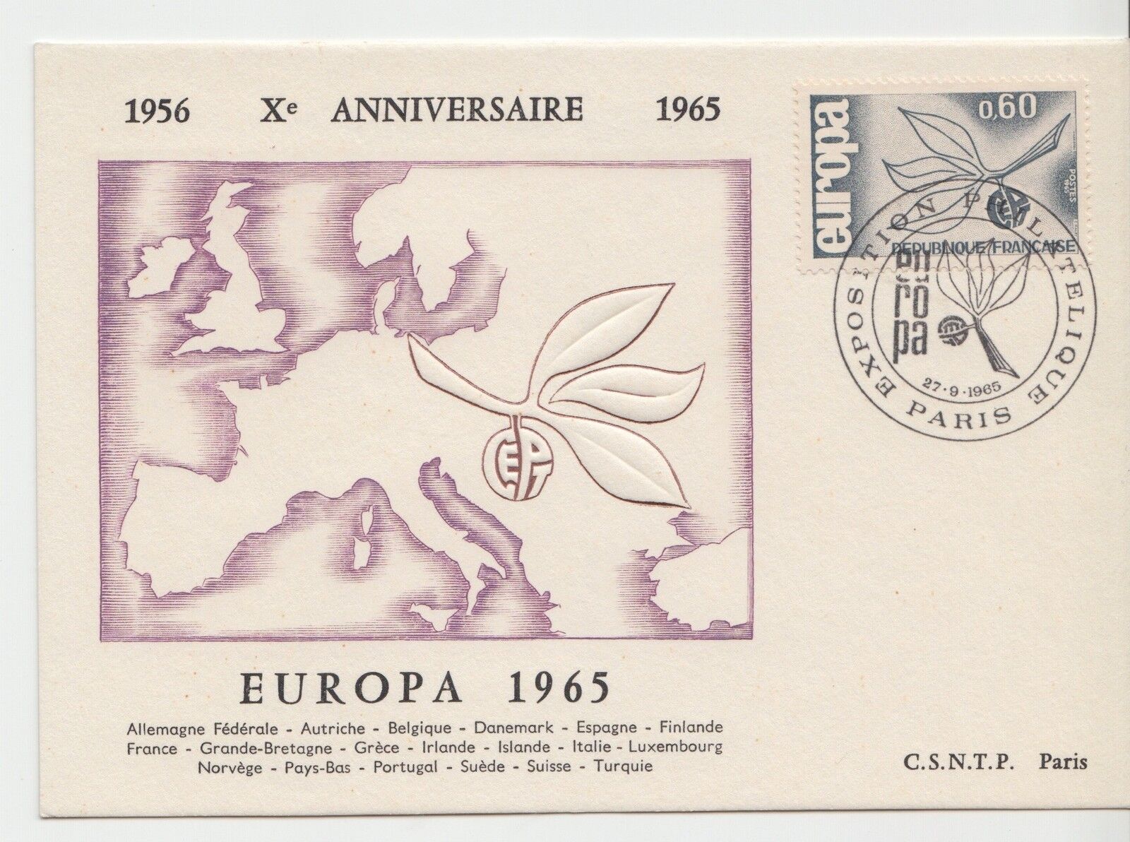 CARTE MAXIMUN FRANCE TIMBRE N 1456 EUROPA 121485635189