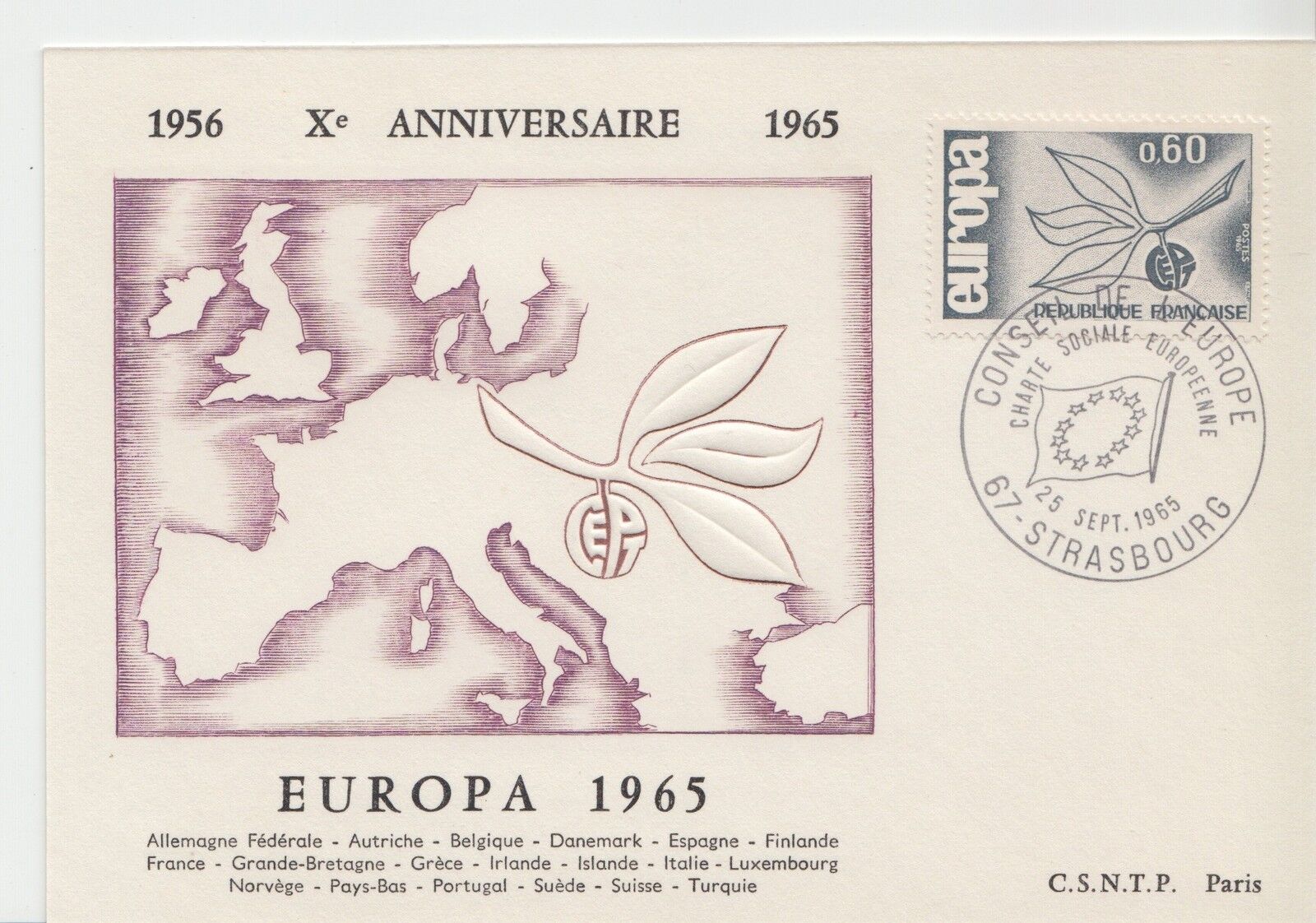 CARTE MAXIMUN FRANCE TIMBRE N 1456 EUROPA 400805638069