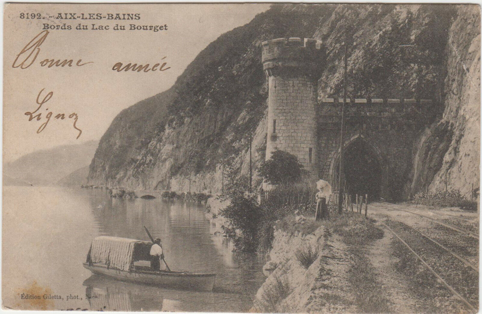 CARTE POSTALE AIX LES BAINS BORDS DU LAC DU BOURGET 123914477859