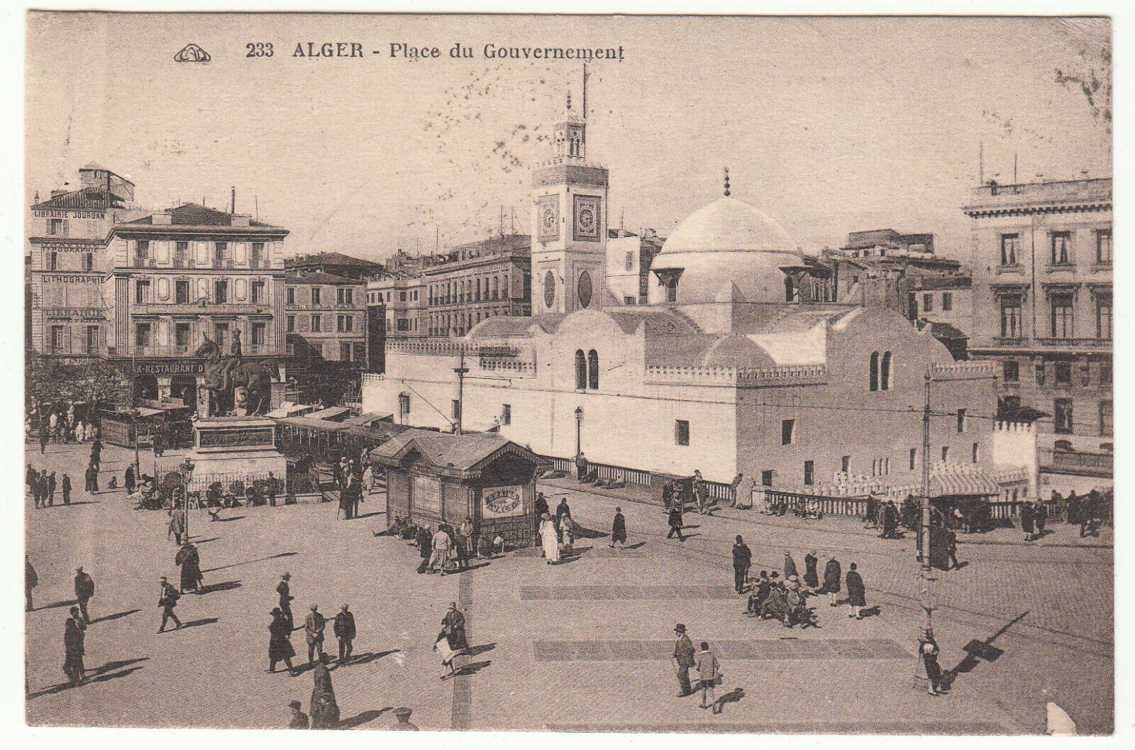 CARTE POSTALE ALGER PLACE DU GOUVERNEUR 123959637329