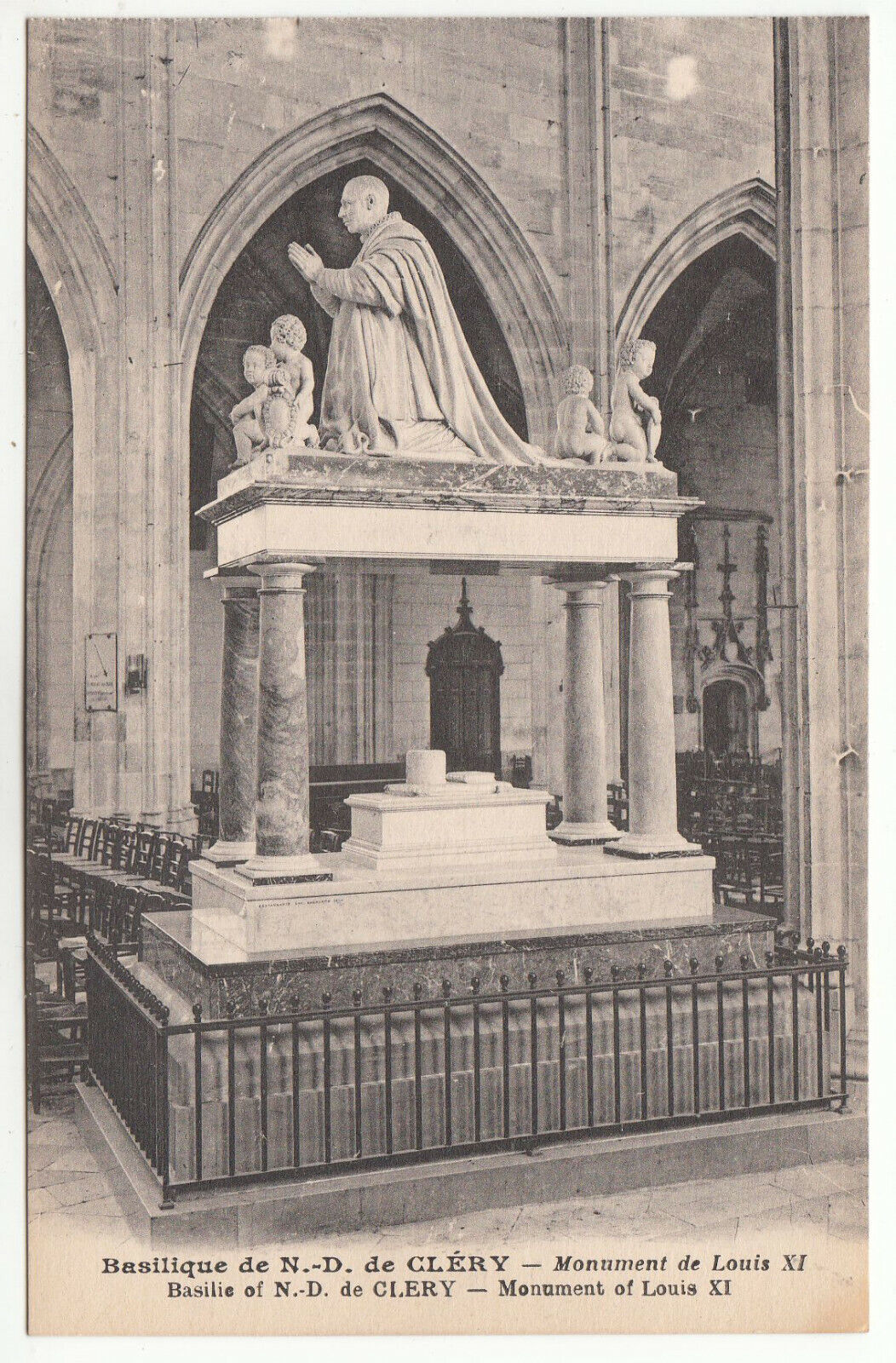 CARTE POSTALE BASILIQUE DE NOTRE DAME DE CLERY MONUMENT DE LOUIS XI 123981991649