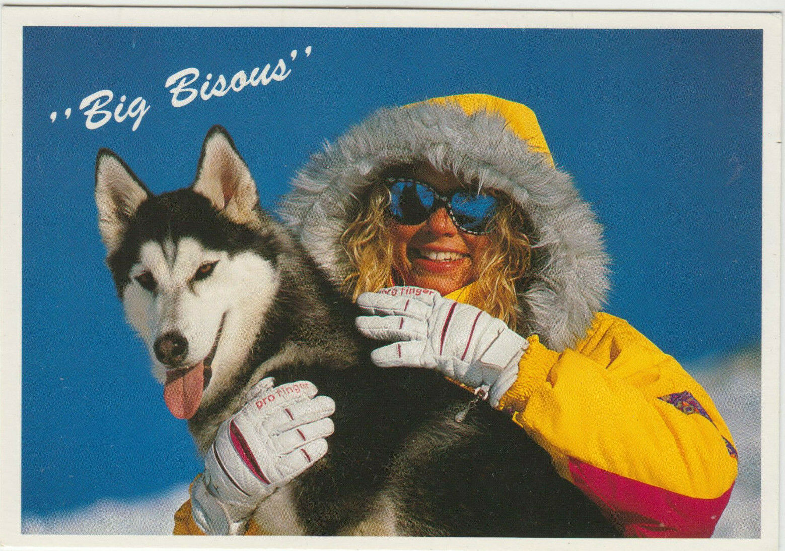 CARTE POSTALE CHIEN HUSKY BIG BISOUS 401932920449