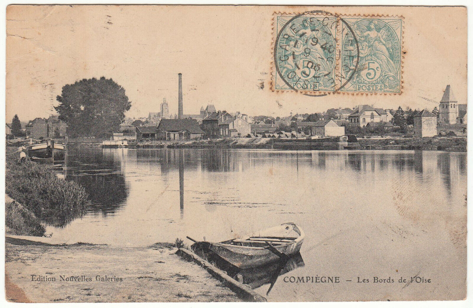 CARTE POSTALE COMPIEGNE LES BORDS DE L OISE 123977428889