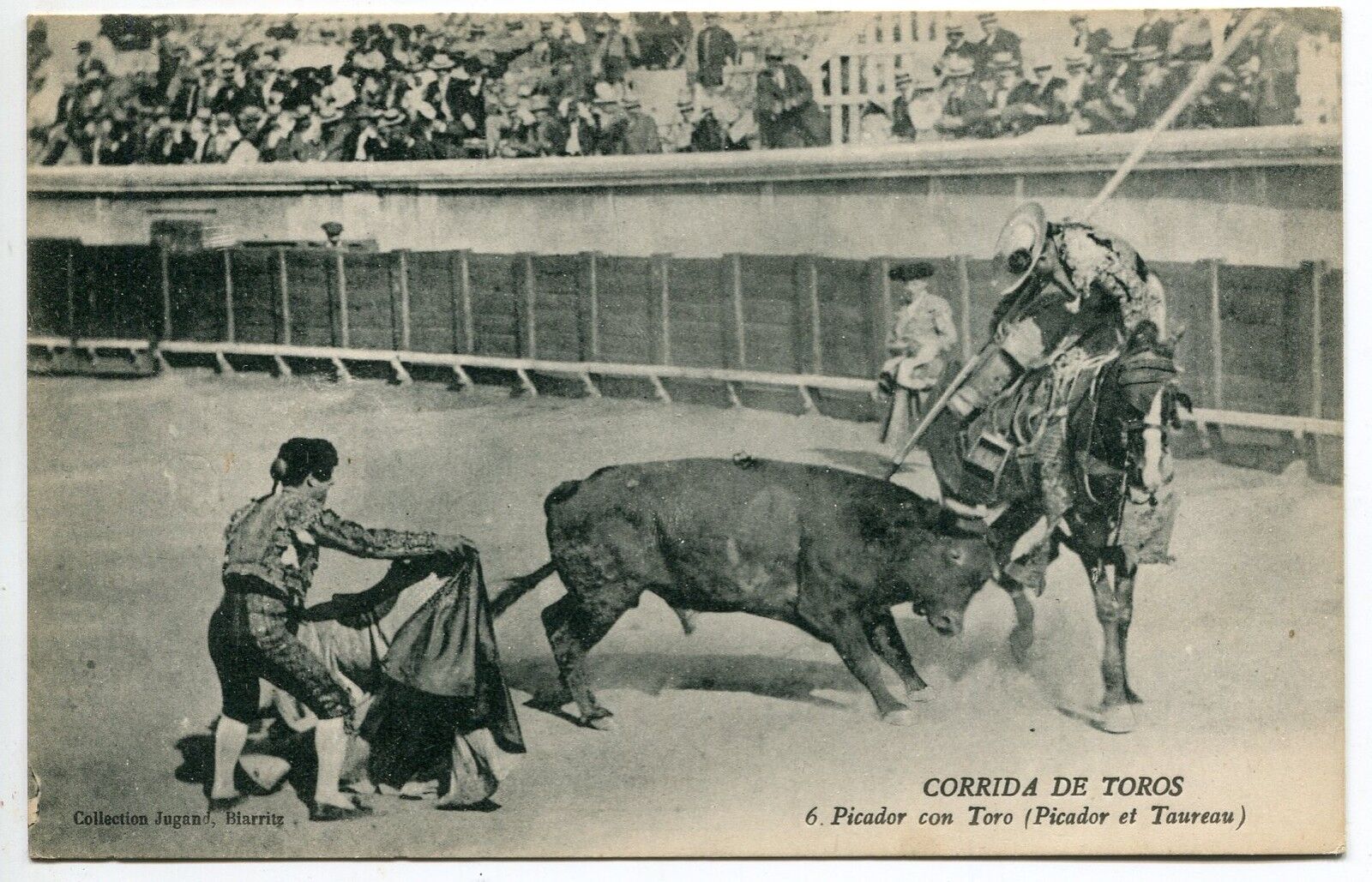 CARTE POSTALE CORRIDA DE TOROS PICADOR CON TORO TAUREAU 121300975579