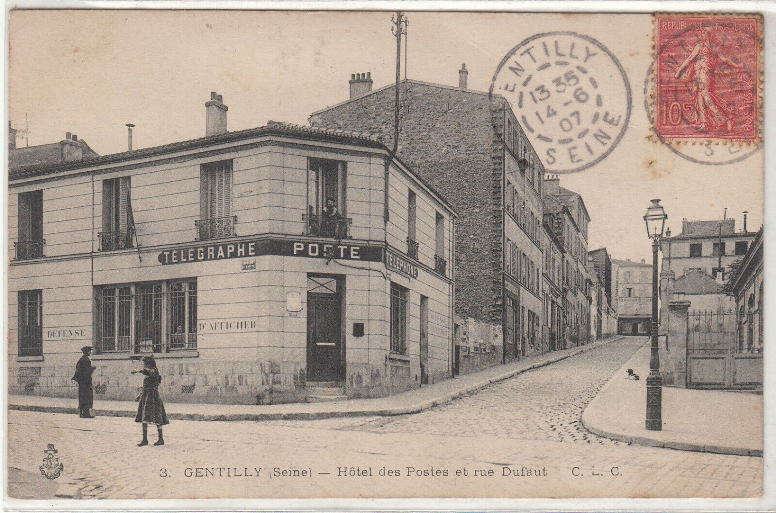 CARTE POSTALE GENTILLY HOTEL DES POSTES ET RUE DUFAUT 401934520359