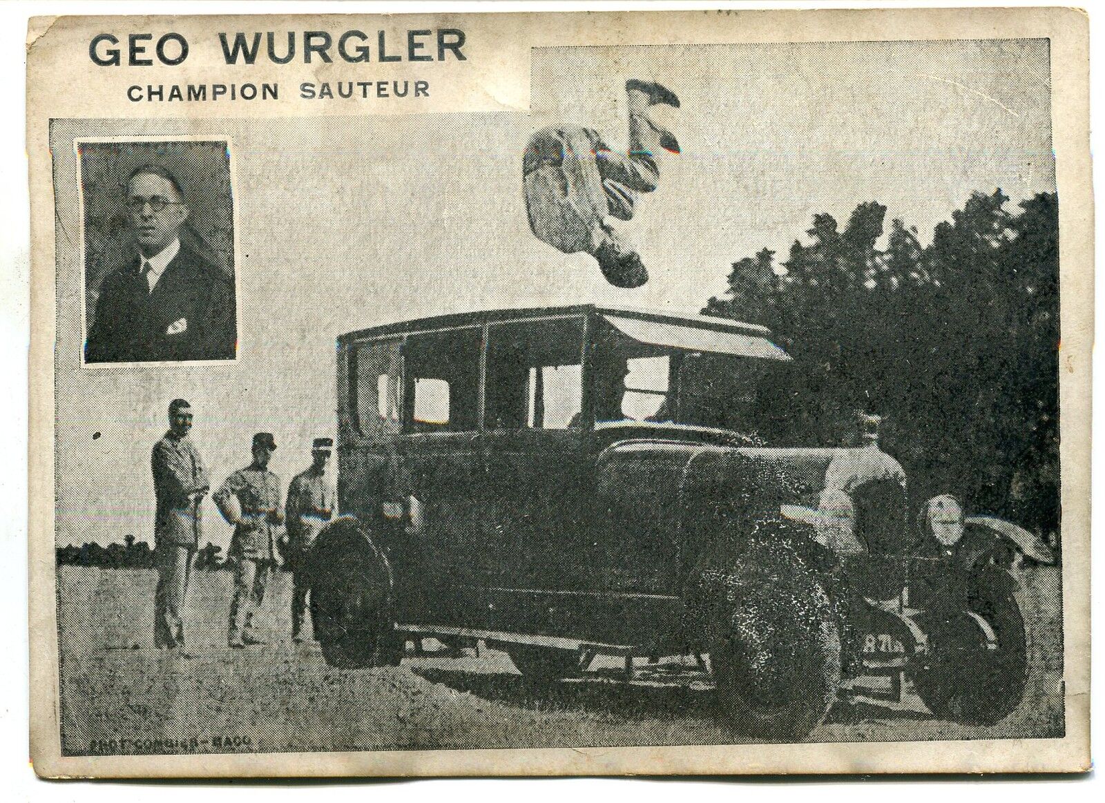 CARTE POSTALE GEO WURGLER CHAMPION SAUTEUR DOS VIERGE VOIR SCAN 400783916909