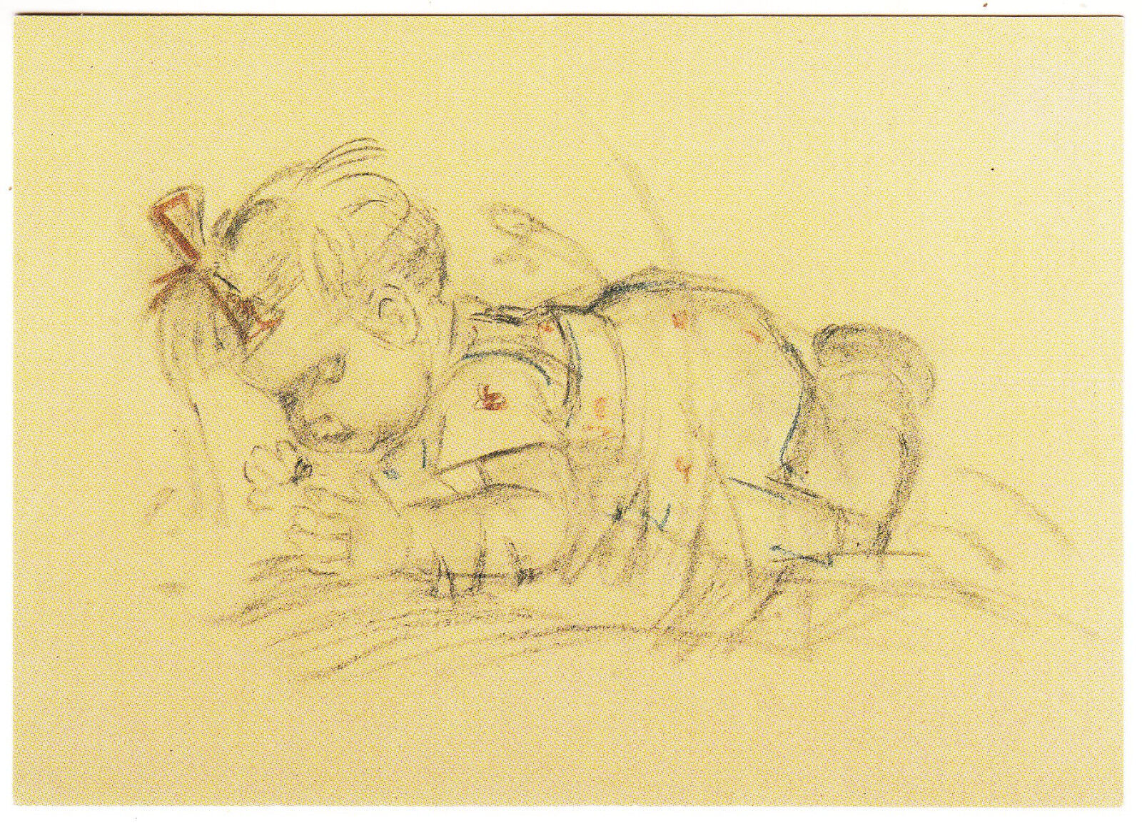 CARTE POSTALE ILLUSTRATEUR HUMMEL GIRL LYING IN THE GRASS 122935221119