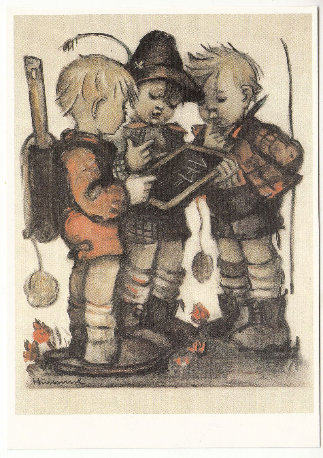 CARTE POSTALE ILLUSTRATEUR HUMMEL N 621198 school boys 122994293459