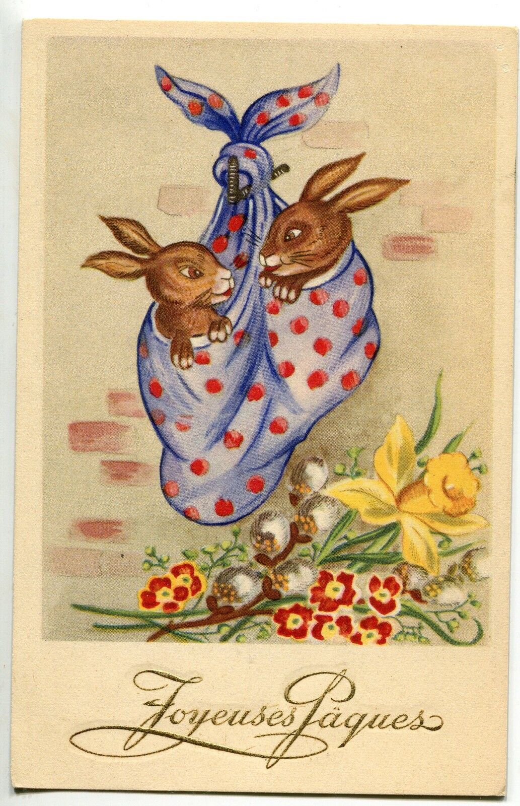 CARTE POSTALE LAPIN DE PAQUE JOYEUSES PAQUES 400808998169