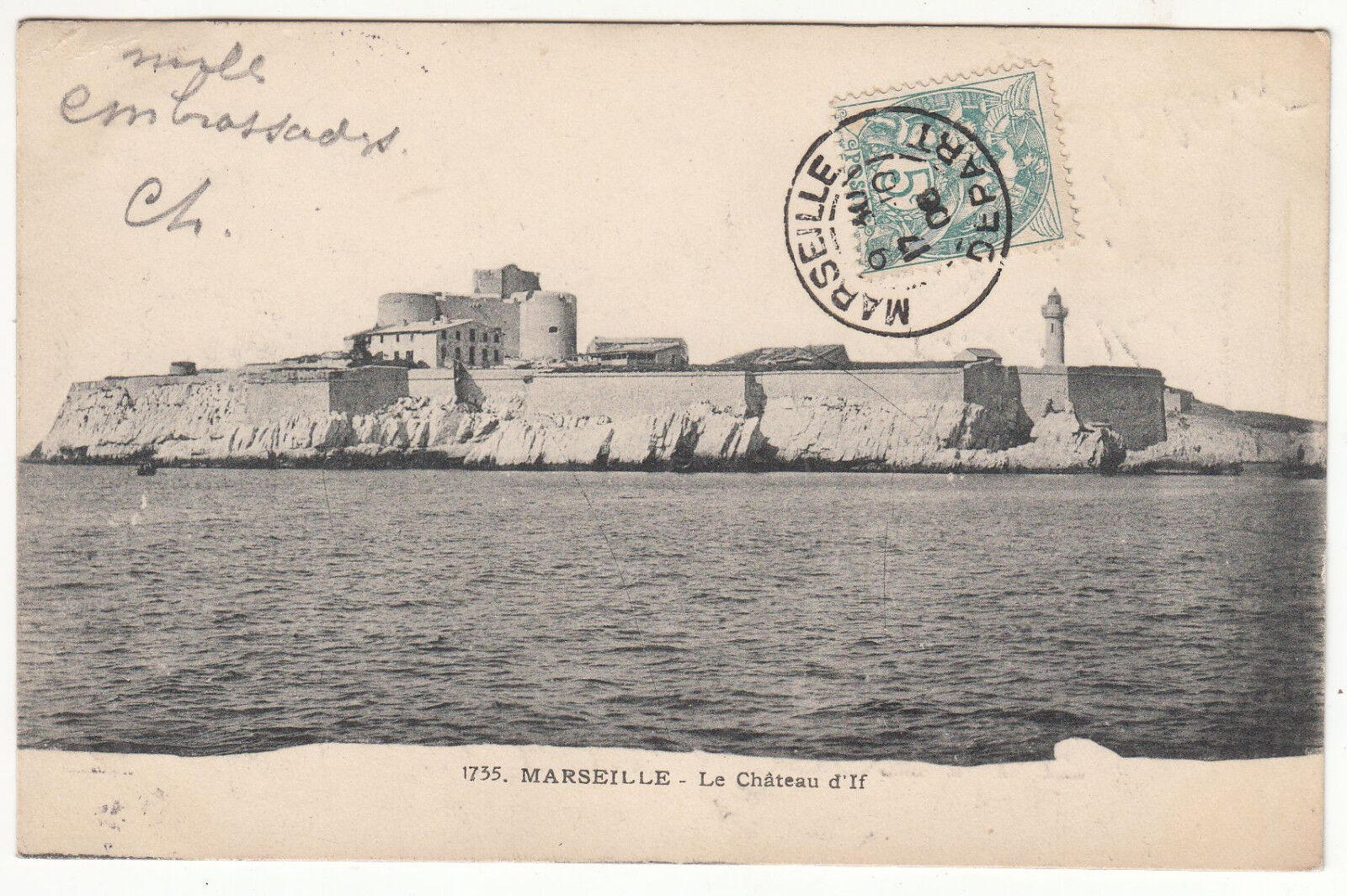 CARTE POSTALE MARSEILLE LE CHATEAU D IF 1906 401280430029