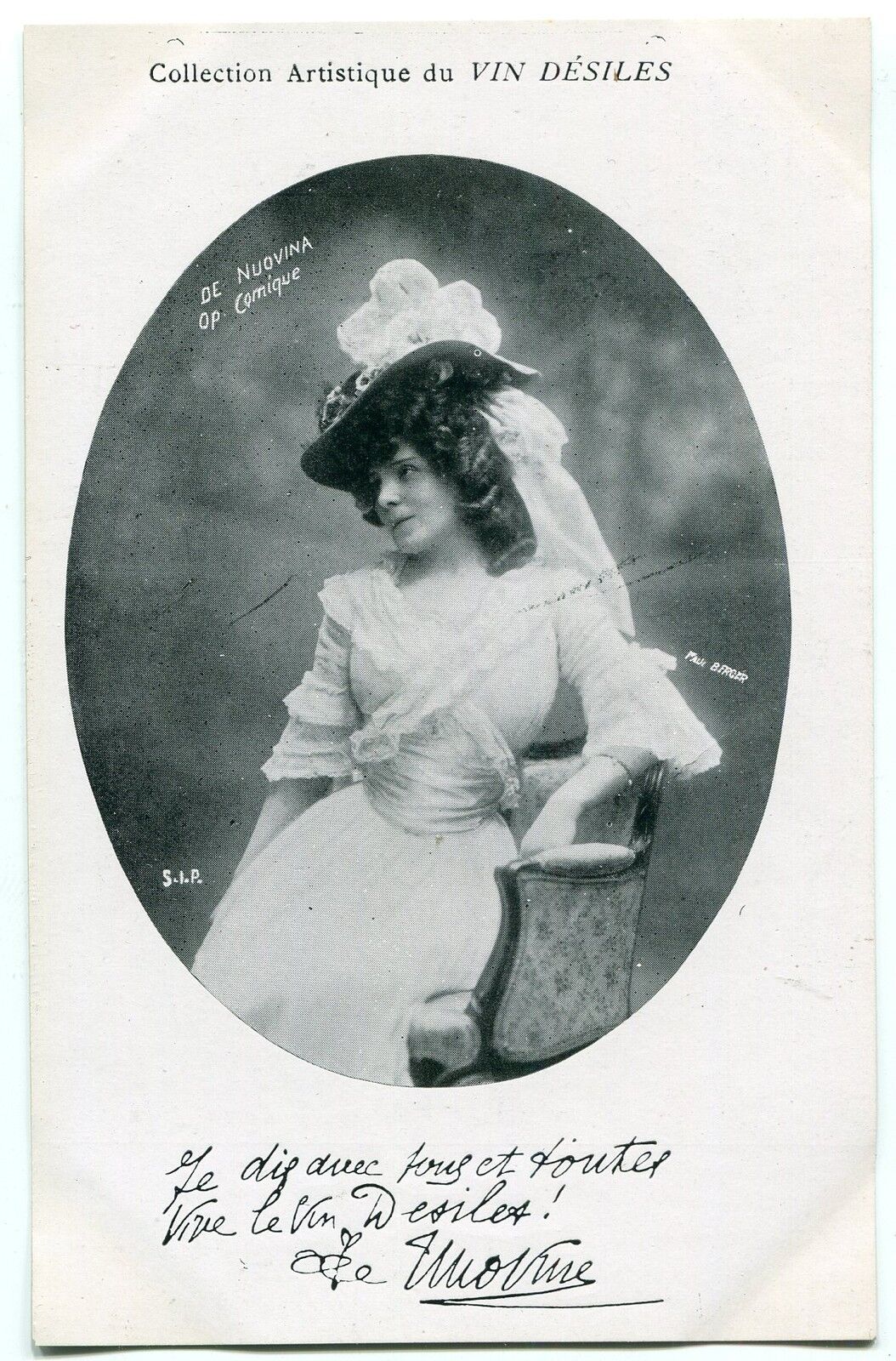 CARTE POSTALE PHOTO PERSONNALITE DE NUOVINA OPERA COMIQUE 121493548129