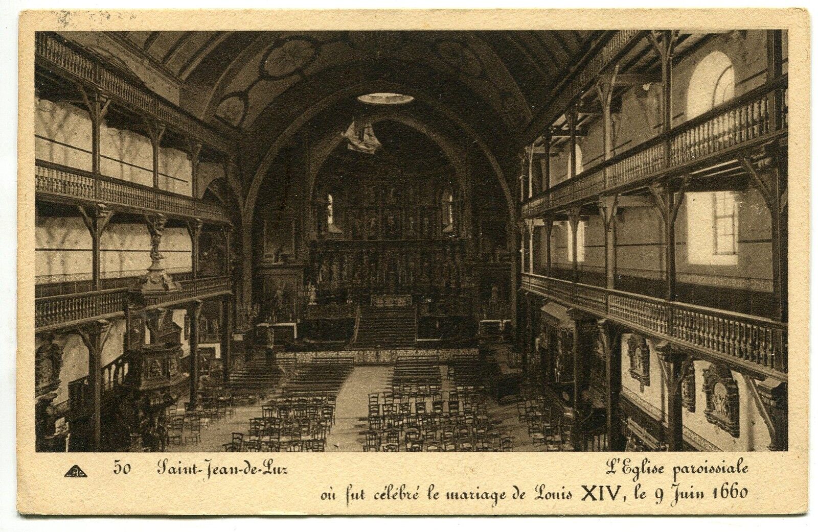 CARTE POSTALE SAINT JEAN DE LUZ EGLISE OU FUT CELEBRE LE MARIAGE DE LOUIS XIV 400683286689