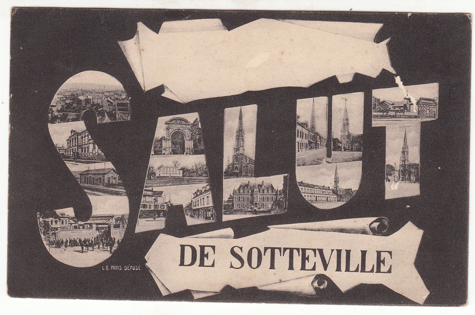 CARTE POSTALE SOTTEVILLE LES ROUEN SALUT 1905 122137839379