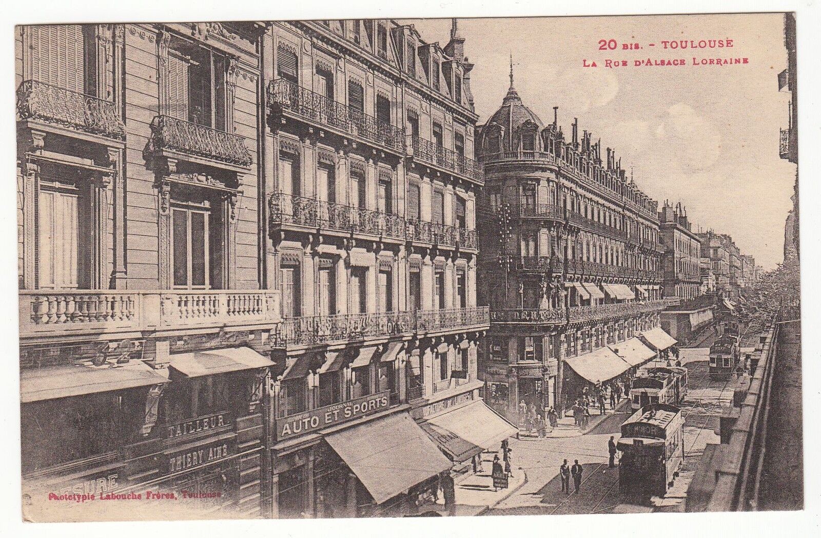 CARTE POSTALE TOULOUSE LA RUE D ALSACE LORRAINE COMMERCE 1932 121707770419