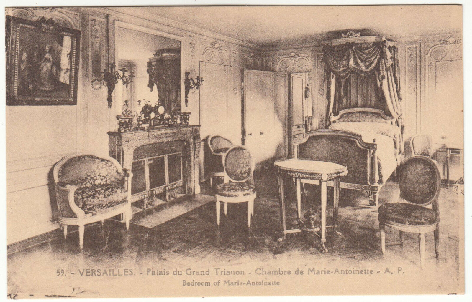 CARTE POSTALE VERSAILLE LE PALAIS DU GRAND TRIANON CHAMBRE DE MARIE ANTOINETTE 402016754809