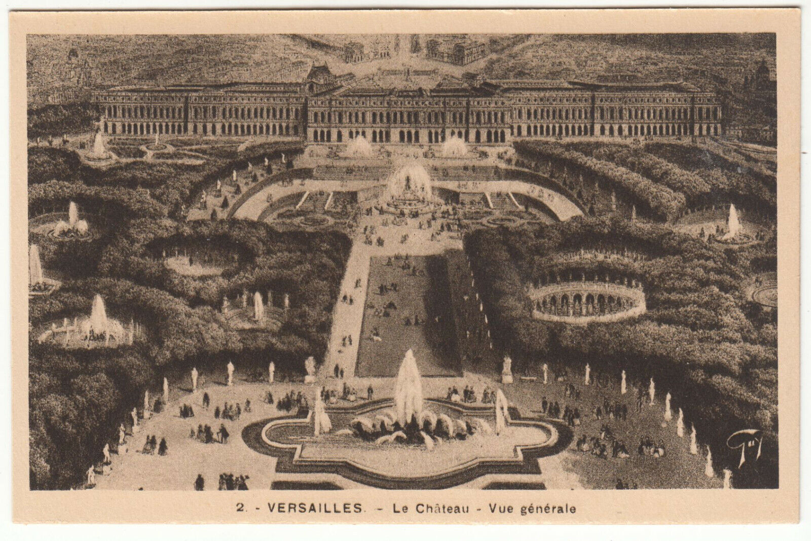 CARTE POSTALE VERSAILLES LE CHATEAU VU GENERALE 124026724219