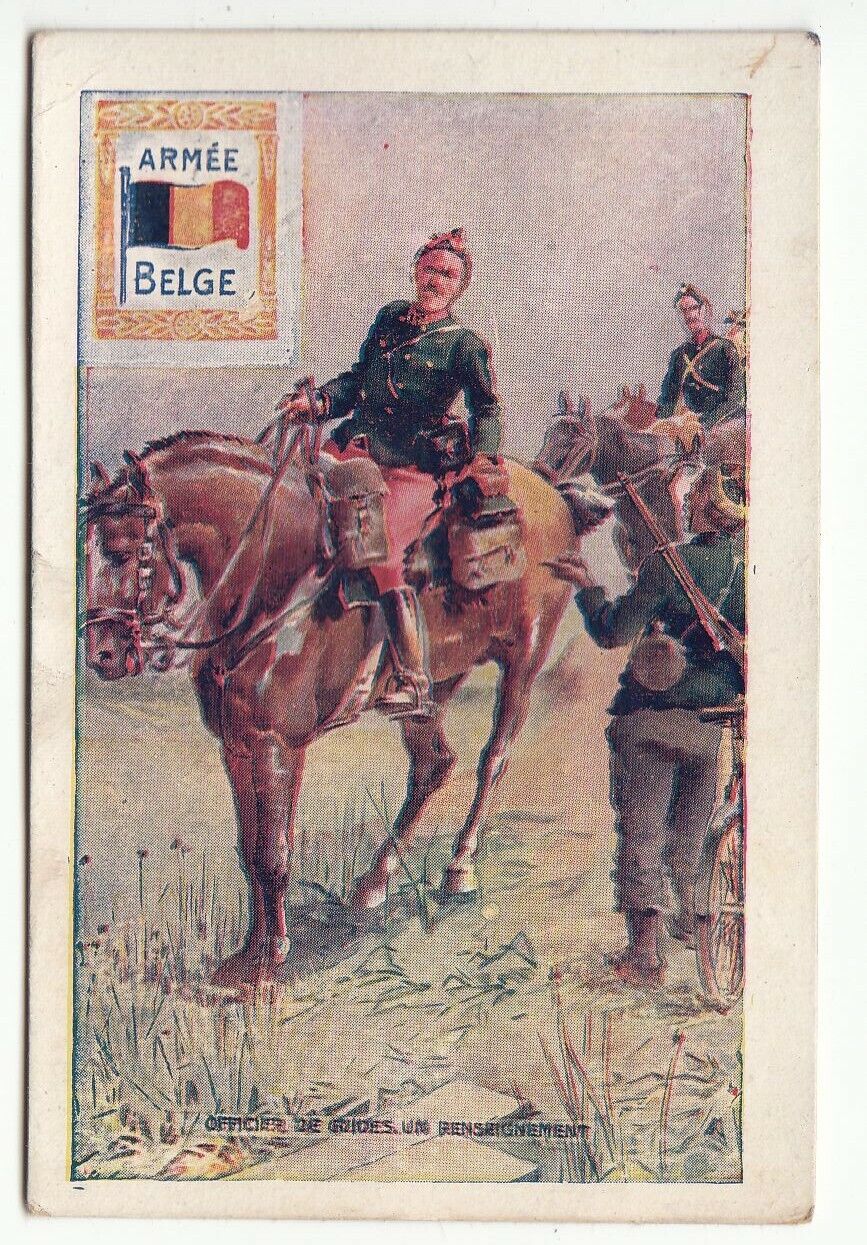 CHROMO AUX ARTS REUNIS VEIDEN AMIENS ARMEE BELGE OFFICIER DE GUIDES 402005667009