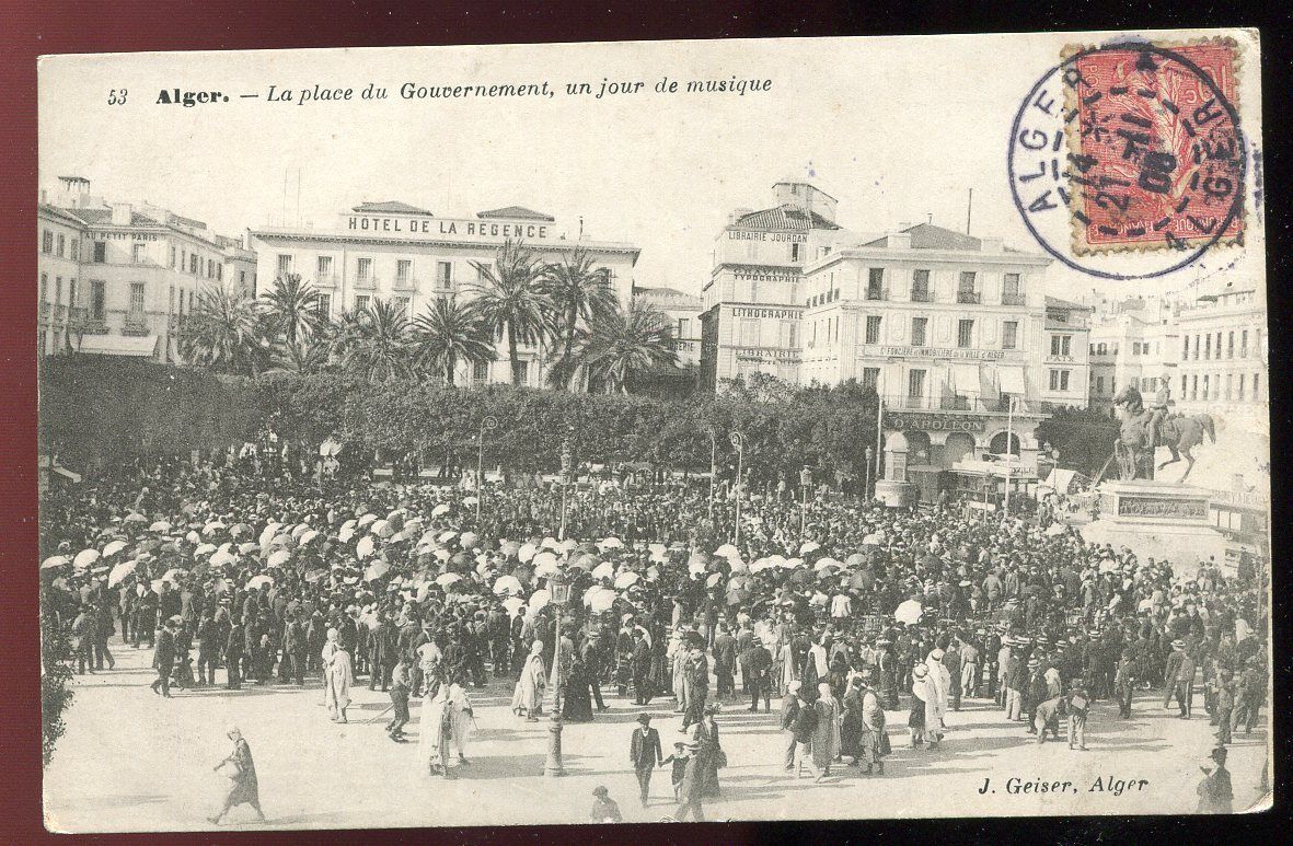 CPA ALGER LA PLACE DU GOUVERNEMENT UN JOUR DE MUSIQUE N53 AFRIQUE 120807135559