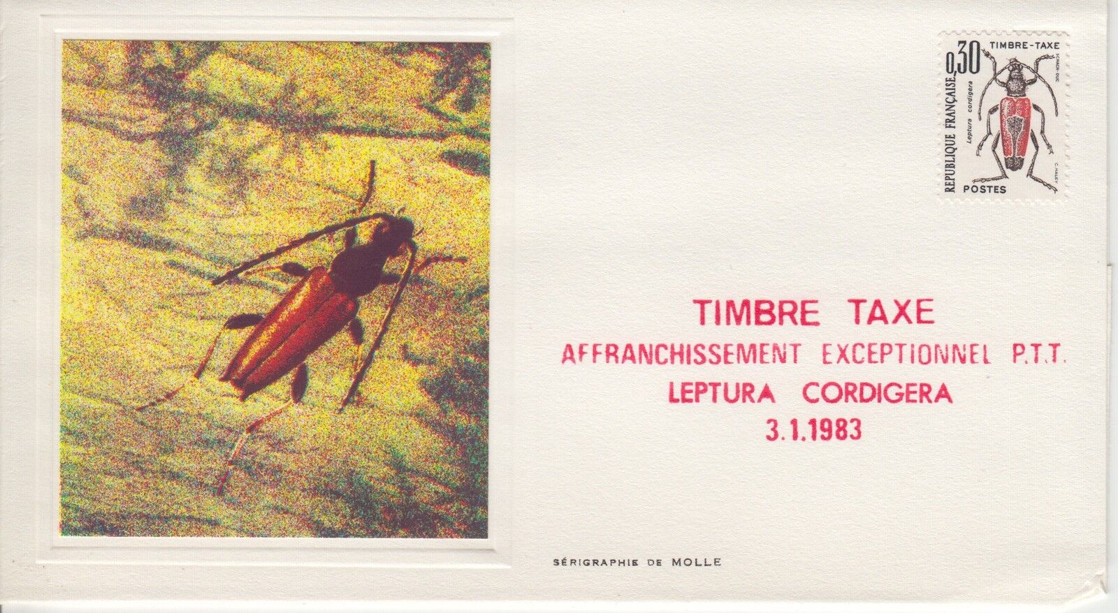 ESSAIE SERIGRAPHIE DE MOLLE PREMIER JOUR 1983 EUROPA LEPTURA CORDIGERA 121459584919