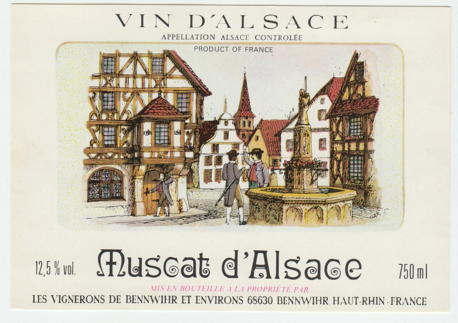 ETIQUETTE DE VIN D ALSACE MUSCAT MAISON ALSACIENNE 402631697919