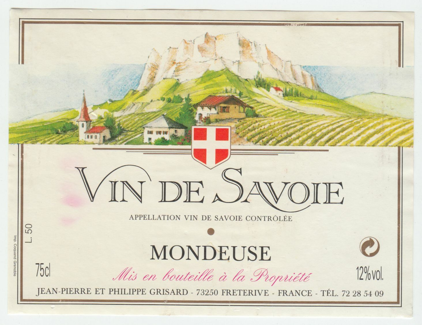 ETIQUETTE DE VIN DE SAVOIE MONDEUSE 124511870239