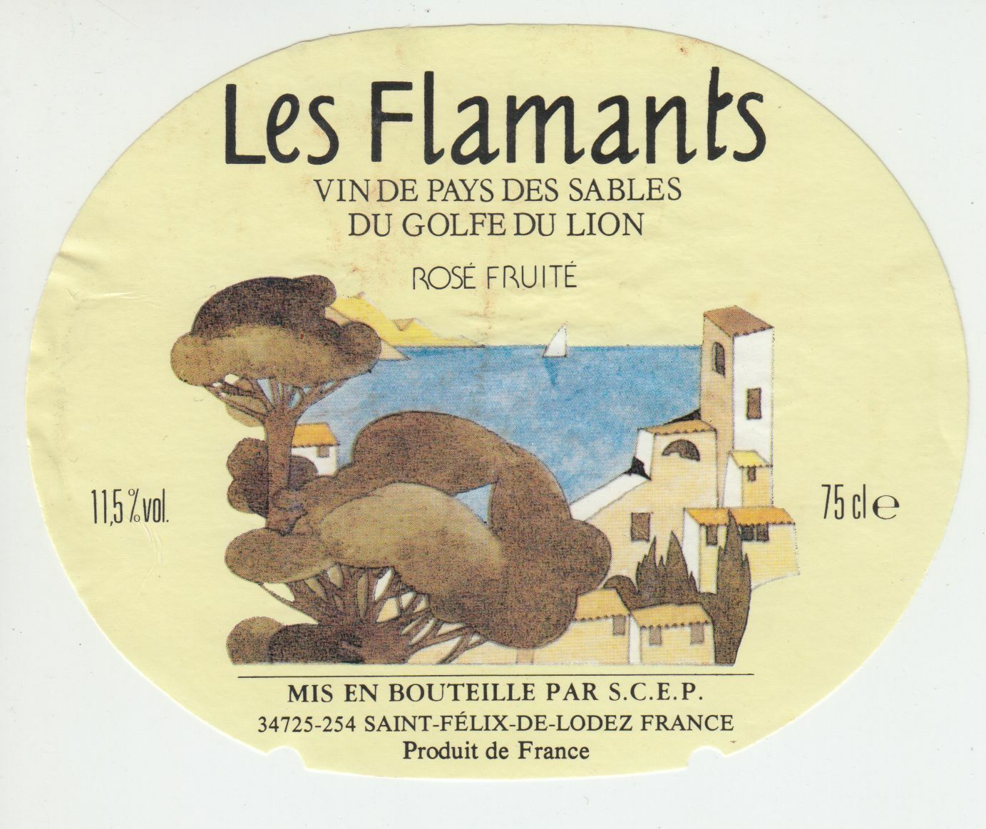 ETIQUETTE DE VIN DU PAYS DES SABLES DU GOLFE DE LION LES FLAMANTS 124572490069