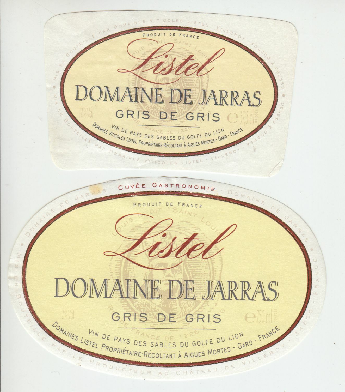 ETIQUETTE DE VIN LISTEL DOMAINE DE JARRAS GRIS DE GRIS 124572490079