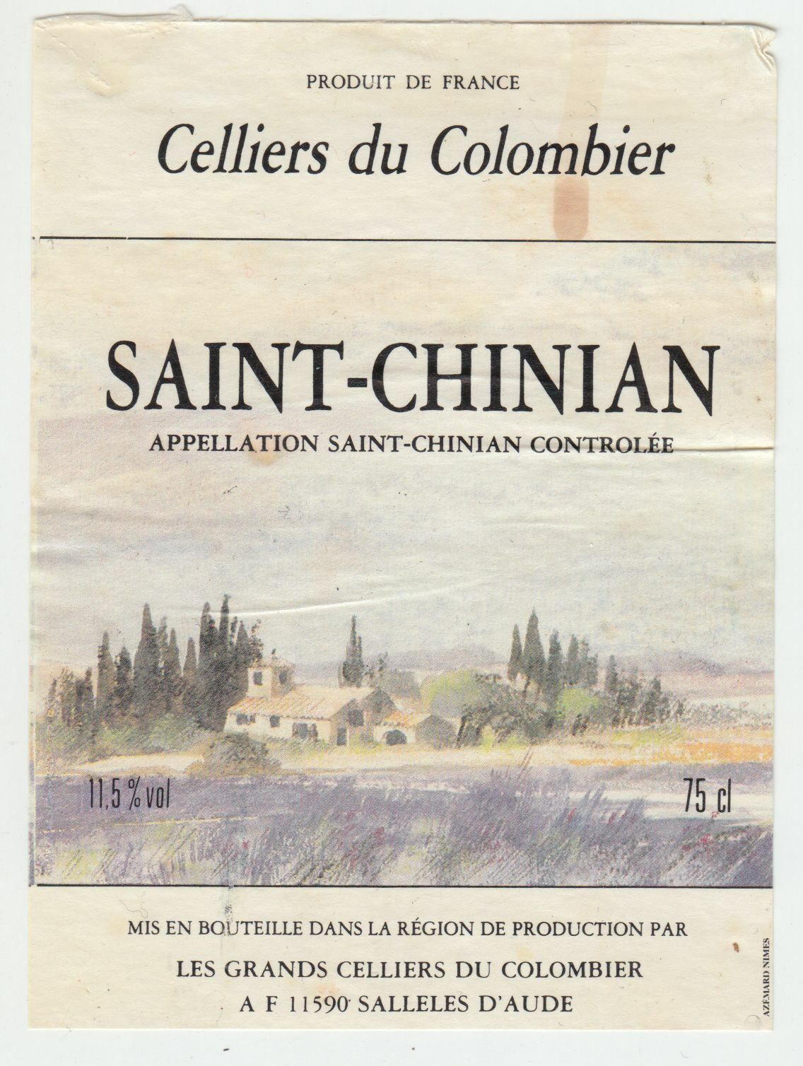 ETIQUETTE DE VIN SAINT CHINIAN CELLIER DU COLOMBIER 402654737199