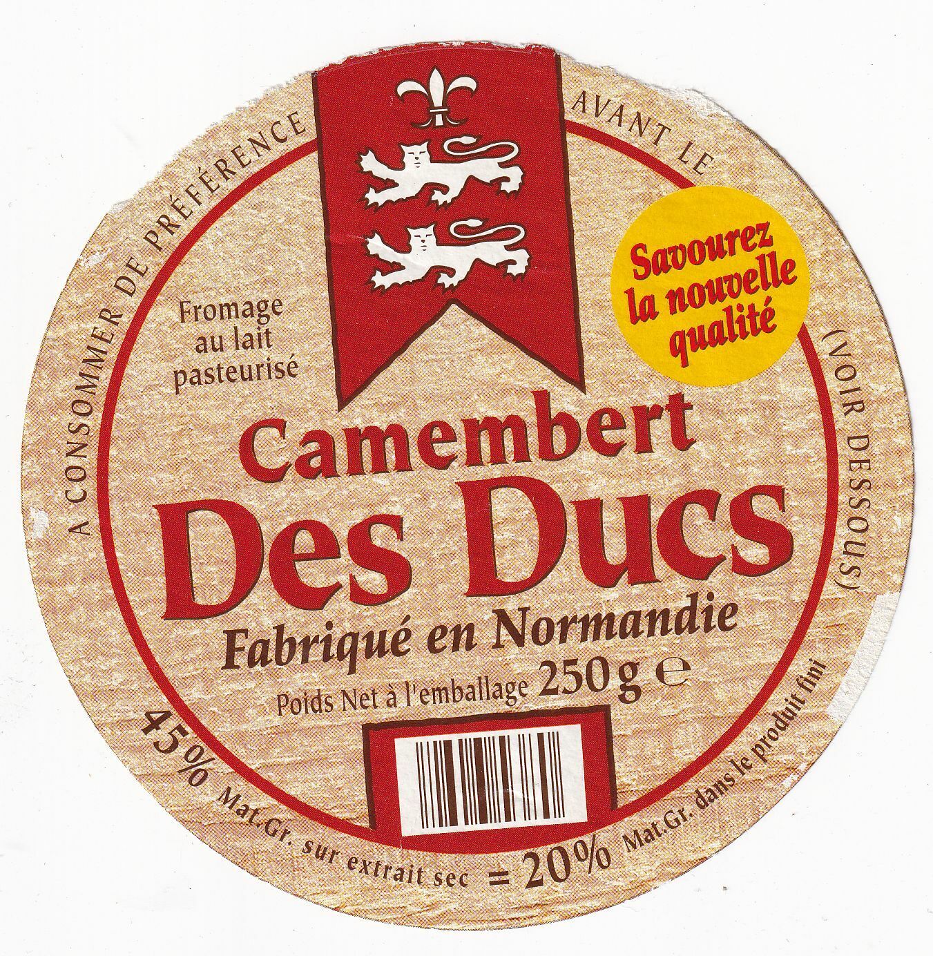 ETIQUETTE FROMAGE CAMEMBERT NORMANDIE DES DUCS BLASONS 125264489789