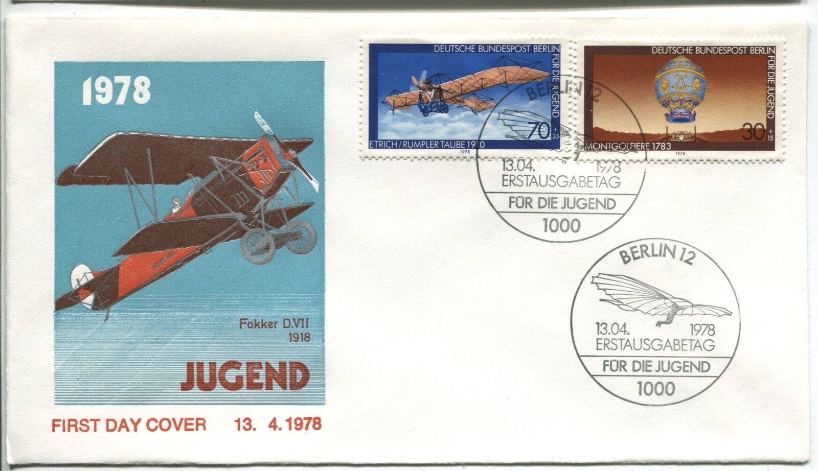 FDC BERLIN 13041978 THEME AVIATION 110839971629