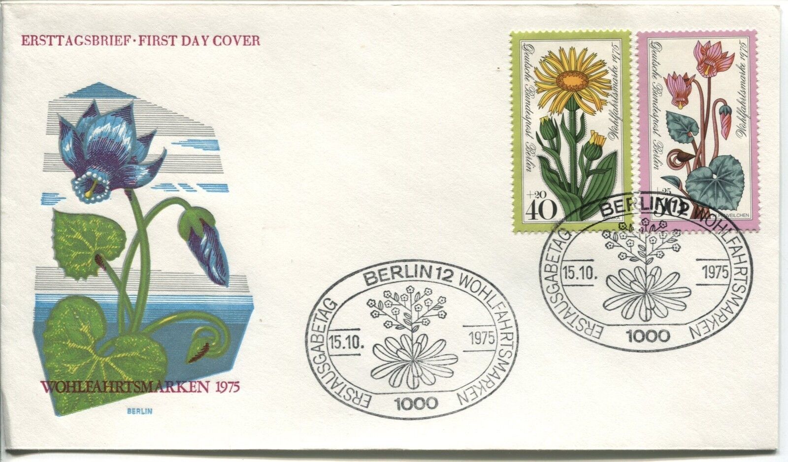 FDC BERLIN 15101975 THEME FLEURS FLORE 120874941149