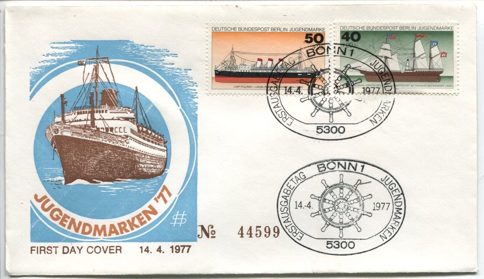 FDC BONN 14041977 THEME BATEAUX 110839974779