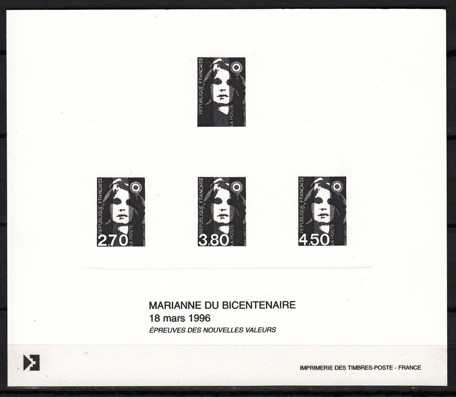 FRANCE GRAVURES DU TIMBRE N 3005 3006 3007 MARIANNE DU BICENTENAIRE 121979371609