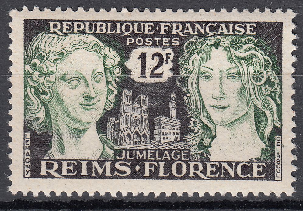 FRANCE TIMBRE NEUF N 1061 JUMELAGE REIMS FLORENCE 401548464169