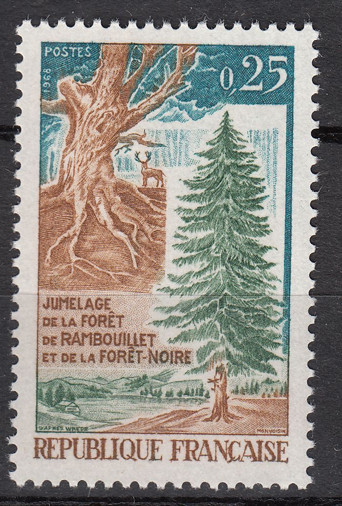 FRANCE TIMBRE NEUF N 1561 JUMELAGE DE LA FORET DE RAMBOUILLET 110625533809