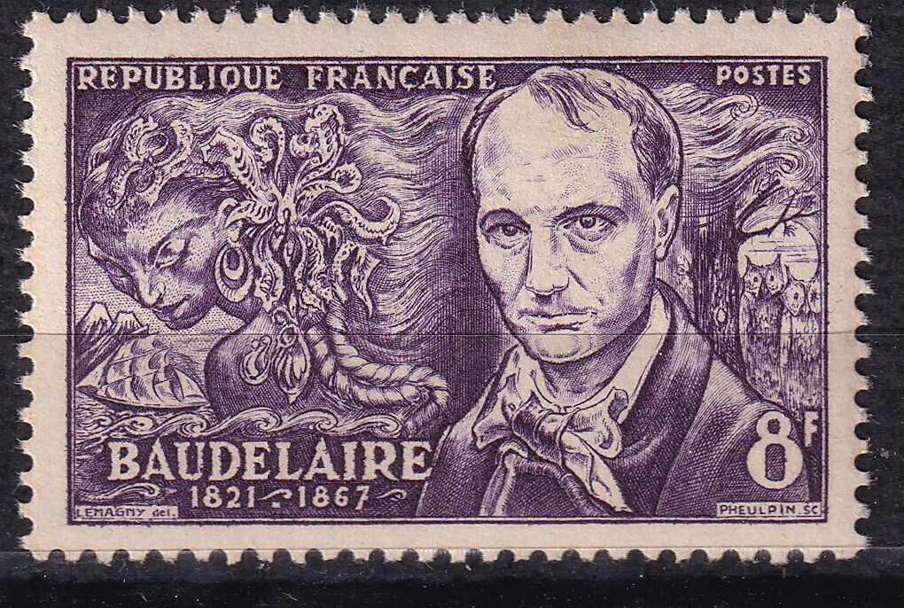 FRANCE TIMBRE NEUF N 908 CHARLES BEAUDELAIRE ET EVOCATION DES FLEURS DU MAL 125788229119