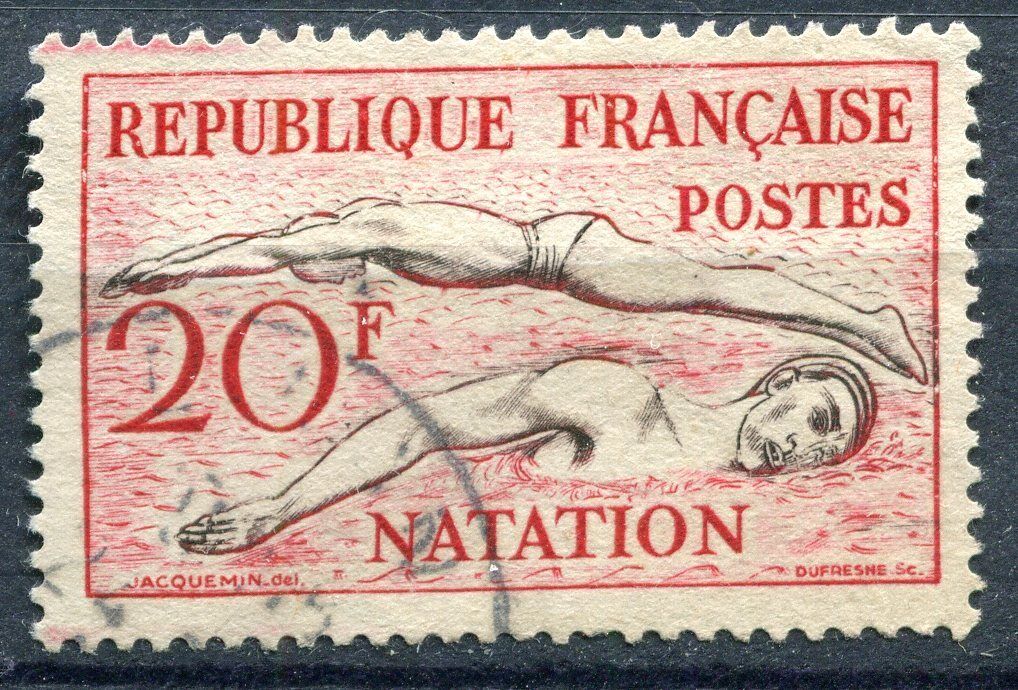 FRANCE TIMBRE OBL N 960 NATATION 120970140129