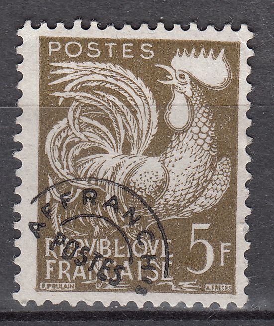 FRANCE TIMBRE PREOBLITERE OBL N 107 TYPE COQ GAULOIS 401677504749